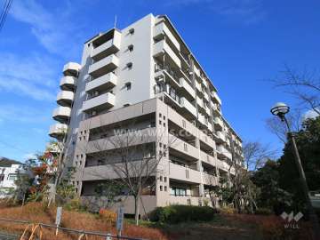 阿武山九番街東 5号棟の外観（南西側から）