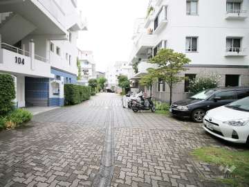 敷地西側の前面道路（南側から）