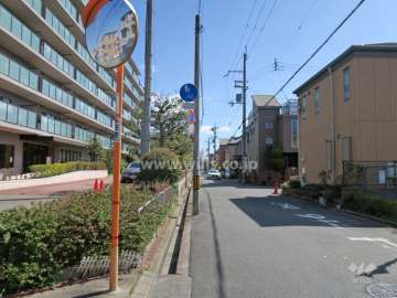 敷地南側の前面道路（西側から）
