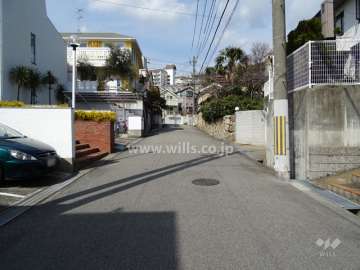 敷地の東側前面道路（南側から）