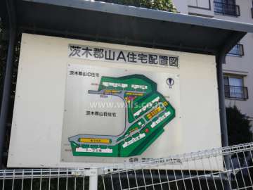 茨木郡山A住宅の敷地配置図