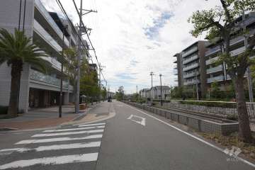 敷地西側の前面道路