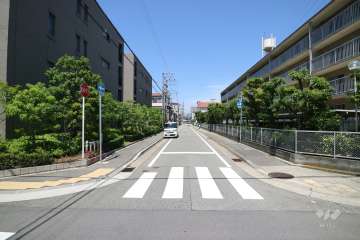 敷地北側の前面道路（東側から）