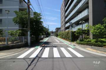 敷地東側の前面道路（北側から）