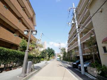 敷地西側の前面道路。すぐ向かい側に『インスタントラーメン発明記念館』があります。