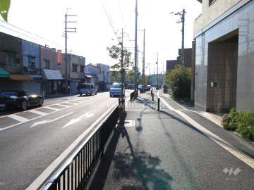 敷地東側の前面道路（北側から）