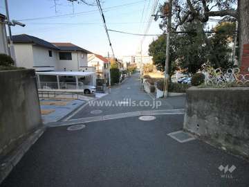 敷地西側の前面道路（東側から）