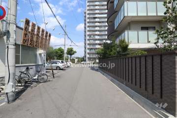 敷地北側の前面道路（西側から）