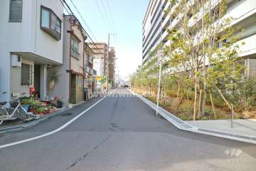 敷地南側の前面道路（東側から）