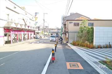 敷地北側の前面道路（西側から）