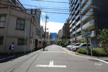 敷地東側の前面道路（北側から）