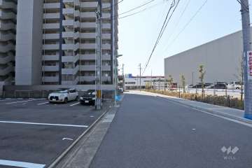 敷地西側の前面道路（北側から）
