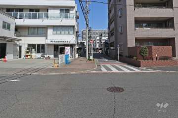 敷地西側の前面道路（南側から）