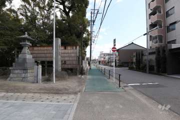 敷地北側の前面道路（西側から）
