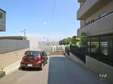 敷地の西側前面道路（南側から）