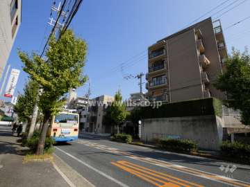 敷地の目の前にバス停があります。