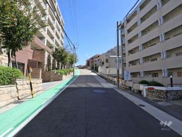 敷地北側の前面道路（西側から）