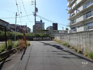 敷地南東側の前面道路（北東側から）