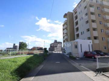 敷地北東側の前面道路（北西側から）