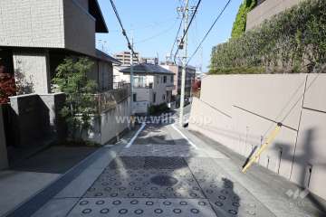 敷地西側の前面道路（北側から）