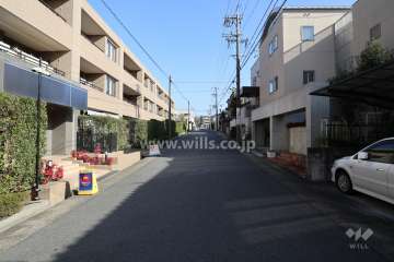 敷地南側の前面道路（西側から）