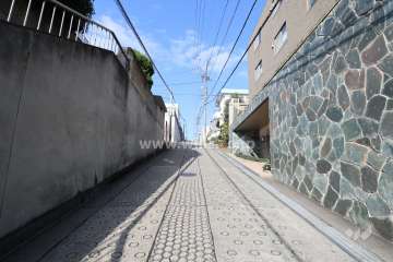 敷地西側の前面道路（南側から）