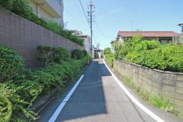 敷地北側の前面道路
