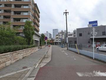 敷地の西側前面道路（北側から）