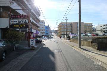 敷地西側の前面道路（北側から）