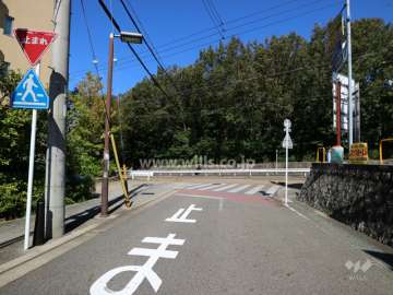 敷地東側の前面道路（南側から）
