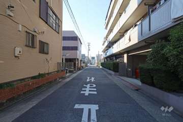 敷地南側の前面道路(東側から)