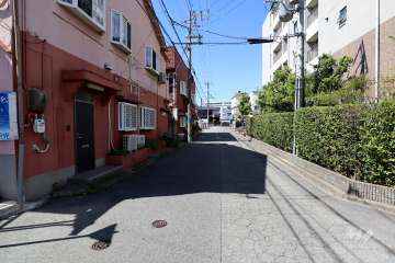 敷地西側の前面道路（南側から）