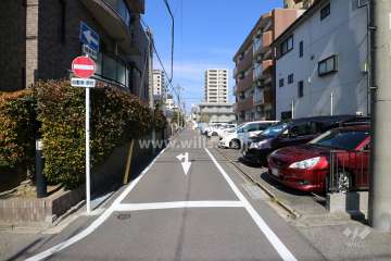 敷地東側の前面道路