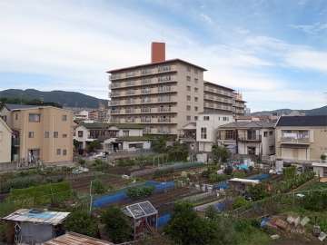 敷地の南側は一戸建てと田畑です。