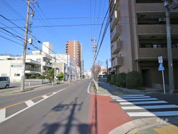 敷地西側の前面道路（南側から）
