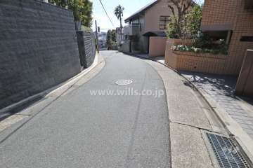 敷地南東側の前面道路(北東側から)