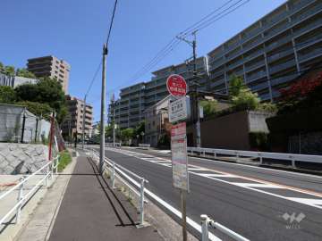 敷地西側の前面道路