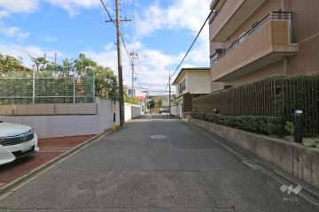 敷地南側の前面道路（西側から）