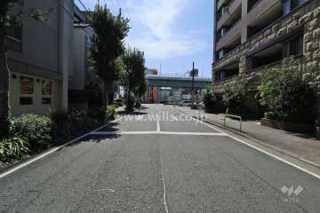 敷地東側の前面道路（北側から）