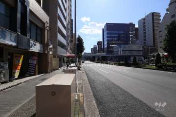 敷地西側の前面道路（北側から）