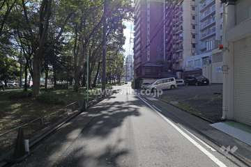 敷地東側の前面道路（北側から）