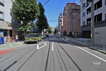 敷地西側の前面道路（南側から）
