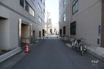 敷地北側の前面道路（東側から）