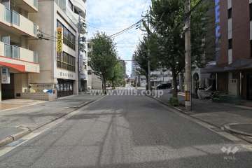 敷地北側の前面道路（西側から）