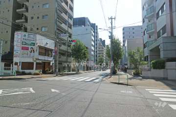 敷地西側の前面道路（北側から）