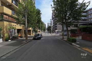 敷地北側の前面道路（西側から）
