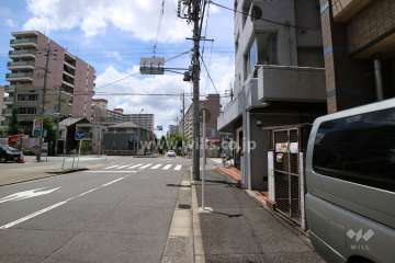 敷地南東側の前面道路（北東側から）