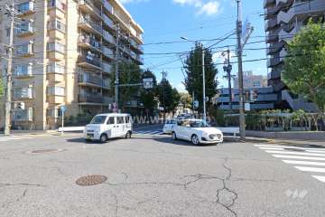 敷地南側の前面道路（西側から）