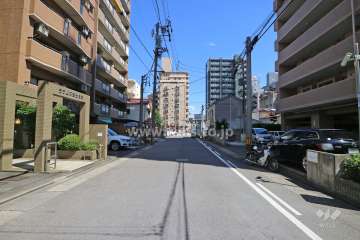 敷地南側の前面道路（西側から）