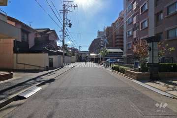 敷地東側の前面道路（北側から）